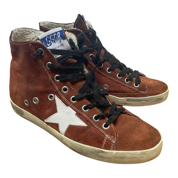 Golden Goose Shoes - SOLD SOLD SOLD Golden Goose Francy Sienna Brown Suede White Star High Tops 37